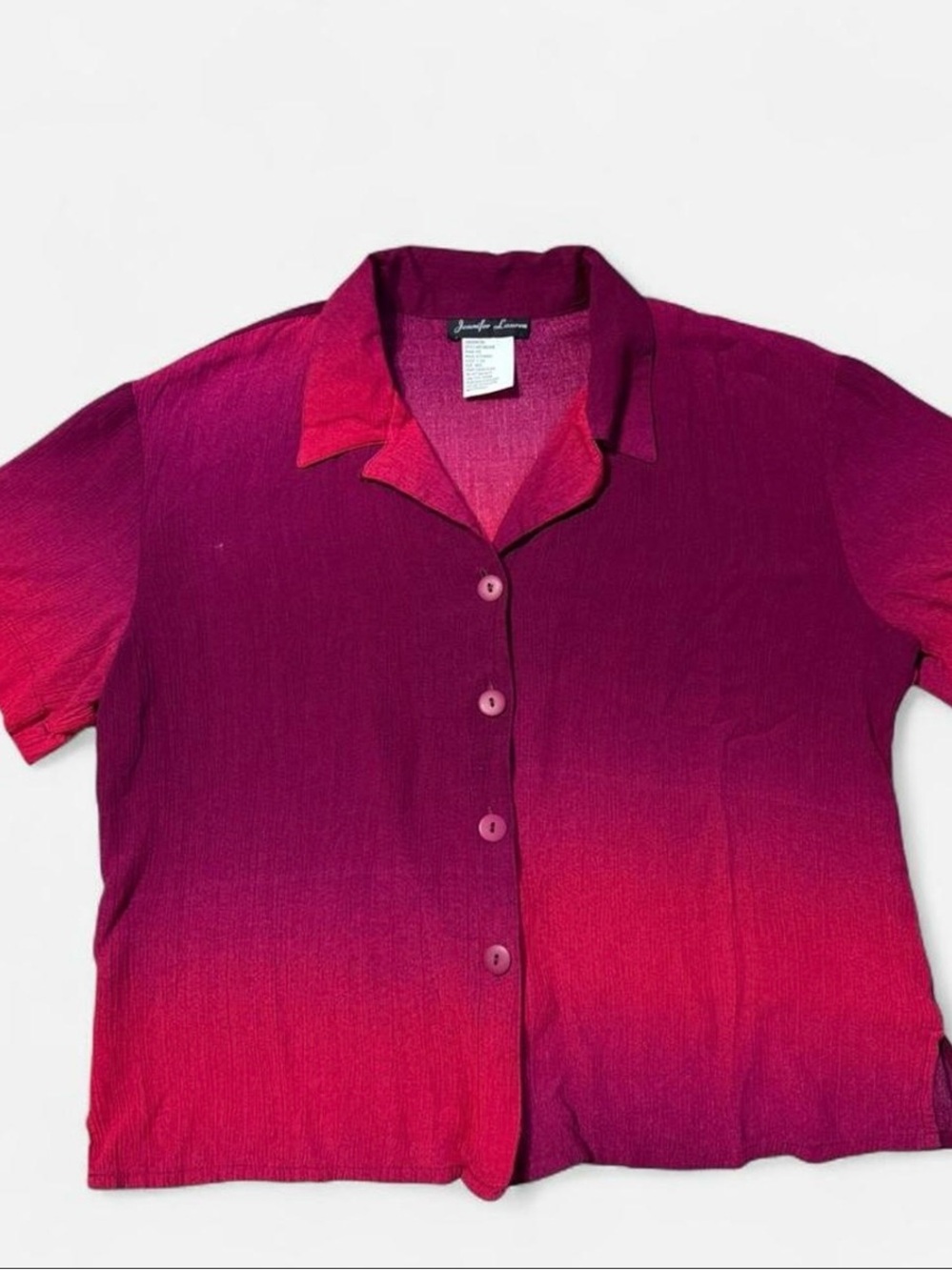 Vintage 90’s Jennifer Lauren pink/fuchsia/purple button up top